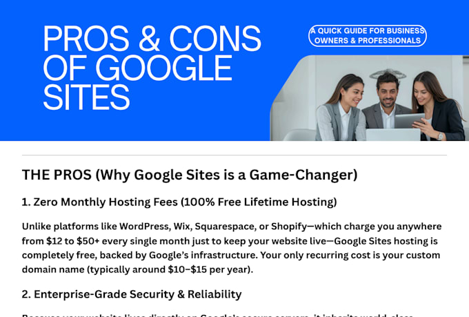 design a professional google sites website for you